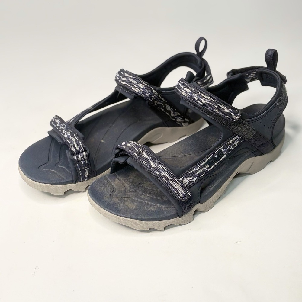 Teva K Tanza Youth Big Boys Sport Outdoor Sandals Size 7 Blue Gray Adjustable